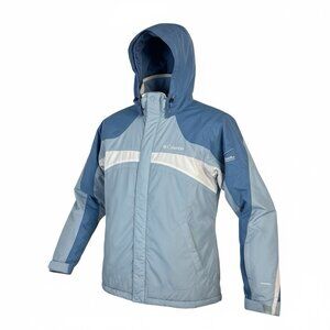 *Columbia Sportswear Winter Coat Womens M Light Blue Ski Snowboarding Hood Zip